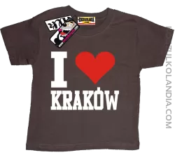 I love Kraków - koszulka dziecięca - brązowy