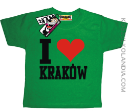 I love Kraków - koszulka dziecięca - zielony