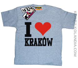 I love Kraków - koszulka dziecięca - melanżowy