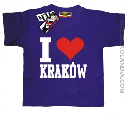 I love Kraków - koszulka dziecięca - fioletowy