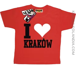 I love Kraków - koszulka dziecięca - czerwony