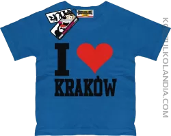 I love Kraków - koszulka dziecięca - niebieski