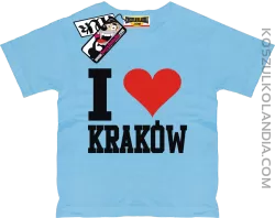 I love Kraków - koszulka dziecięca - błękitny