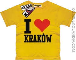 I love Kraków - koszulka dziecięca - żółty