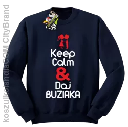 Keep Calm & Daj Buziaka - Bluza STANDARD męska - Granatowy