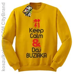 Keep Calm & Daj Buziaka - Bluza STANDARD męska - Żółty