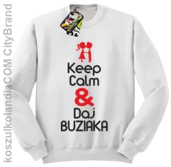 Keep Calm & Daj Buziaka - Bluza STANDARD męska - Biały