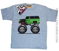 Monster Green Car - koszulka dziecięca - melanżowy