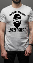 Najlepszy na dzielni brodaty Szzfagier a`la Szwagier  - koszulka męska z nadrukiem