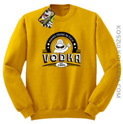 Always Drunk As Fuck VODKA Est 1405 - Bluza męska standard bez kaptura żółta 