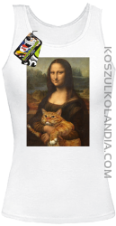 Mona Lisa z kotem - Top damski biały 