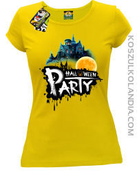 Halloween Party Moon Castle - koszulka damska żółta