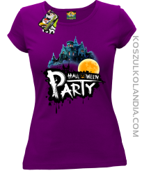Halloween Party Moon Castle - koszulka damska fioletowa