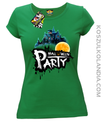 Halloween Party Moon Castle - koszulka damska zielona