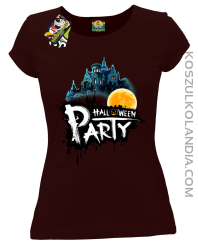 Halloween Party Moon Castle - koszulka damska brązowa