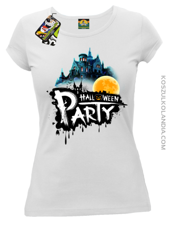 Halloween Party Moon Castle - koszulka damska biała