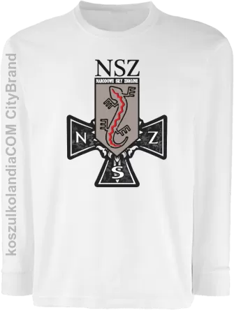 NSZ Narodowe Siły Zbrojne - Longsleeve dziecięcy biały 
