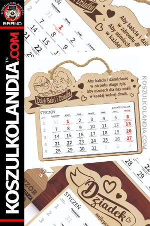 Kalendarz jednodzielny Dla Babci i Dziadka GRAWER na sklejce brzozowej WIELE WZORÓW !HIT