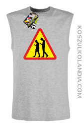 UWAGA komórkowe zombie - ATTENTION cellular zombie - bezrękawnik męski TANK TOP - Melanż