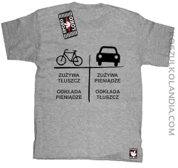 Auto-Rower- Zużywa tłuszcz odkłada pieniądze- koszulka dziecięca melanż 