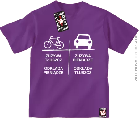 Auto-Rower- Zużywa tłuszcz odkłada pieniądze- koszulka dziecięca 