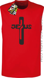 JEZUS w Krzyżu Symbol Vector - bezrękawnik męski TANK TOP - Czerwony