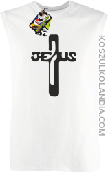 JEZUS w Krzyżu Symbol Vector - bezrękawnik męski TANK TOP - Biały