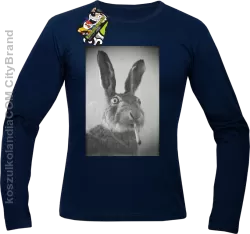 Zając z cygaretem - Longsleeve męski granat