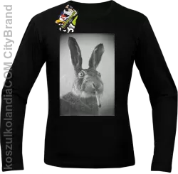 Zając z cygaretem - Longsleeve męski czarny 