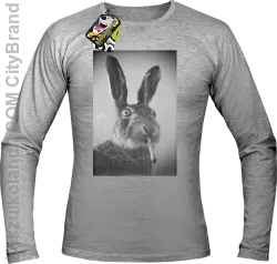 Zając z cygaretem - Longsleeve męski melanż 