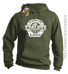 Prawdziwe Królowe rodzą się w Lipcu - Bluza męska z kapturem khaki