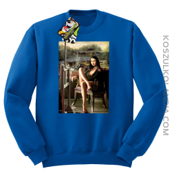 Mona Lisa Model Art - Bluza męska standard bez kaptura niebieska 