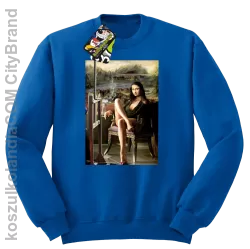 Mona Lisa Model Art - Bluza męska standard bez kaptura niebieska 