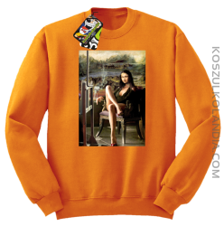 Mona Lisa Model Art - Bluza męska standard bez kaptura pomarańcz 