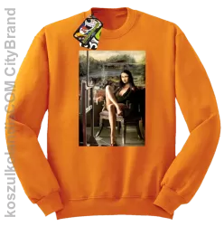 Mona Lisa Model Art - Bluza męska standard bez kaptura pomarańcz 