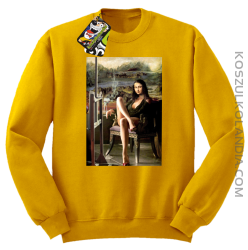 Mona Lisa Model Art - Bluza męska standard bez kaptura żółta 