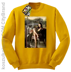 Mona Lisa Model Art - Bluza męska standard bez kaptura żółta 