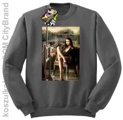 Mona Lisa Model Art - Bluza męska standard bez kaptura szara 