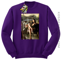 Mona Lisa Model Art - Bluza męska standard bez kaptura fiolet 