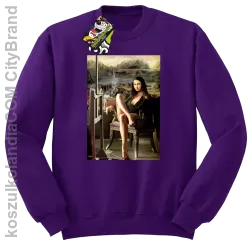 Mona Lisa Model Art - Bluza męska standard bez kaptura fiolet 