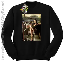 Mona Lisa Model Art - Bluza męska standard bez kaptura czarna 