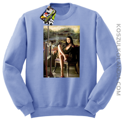 Mona Lisa Model Art - Bluza męska standard bez kaptura błękit 