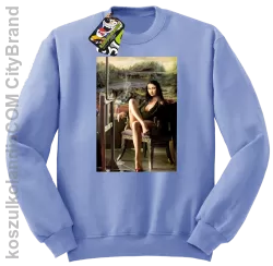 Mona Lisa Model Art - Bluza męska standard bez kaptura błękit 