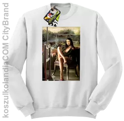 Mona Lisa Model Art - Bluza męska standard bez kaptura biała 
