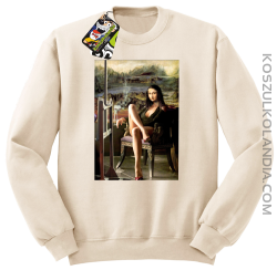 Mona Lisa Model Art - Bluza męska standard bez kaptura beżowa 