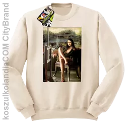 Mona Lisa Model Art - Bluza męska standard bez kaptura beżowa 