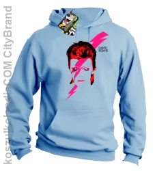 DAVID BOWIE thunder face - Bluza z kapturem męska - Błękitny