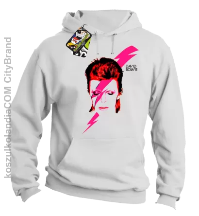 DAVID BOWIE thunder face - Bluza z kapturem męska - Biały