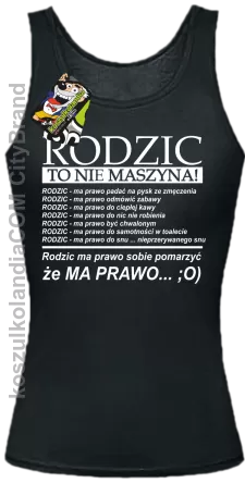 Rodzic to nie maszyna! - Top damski czarna