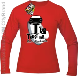  Trust Me I`m a Mechanic -  Longsleeve Męski - Czerwony